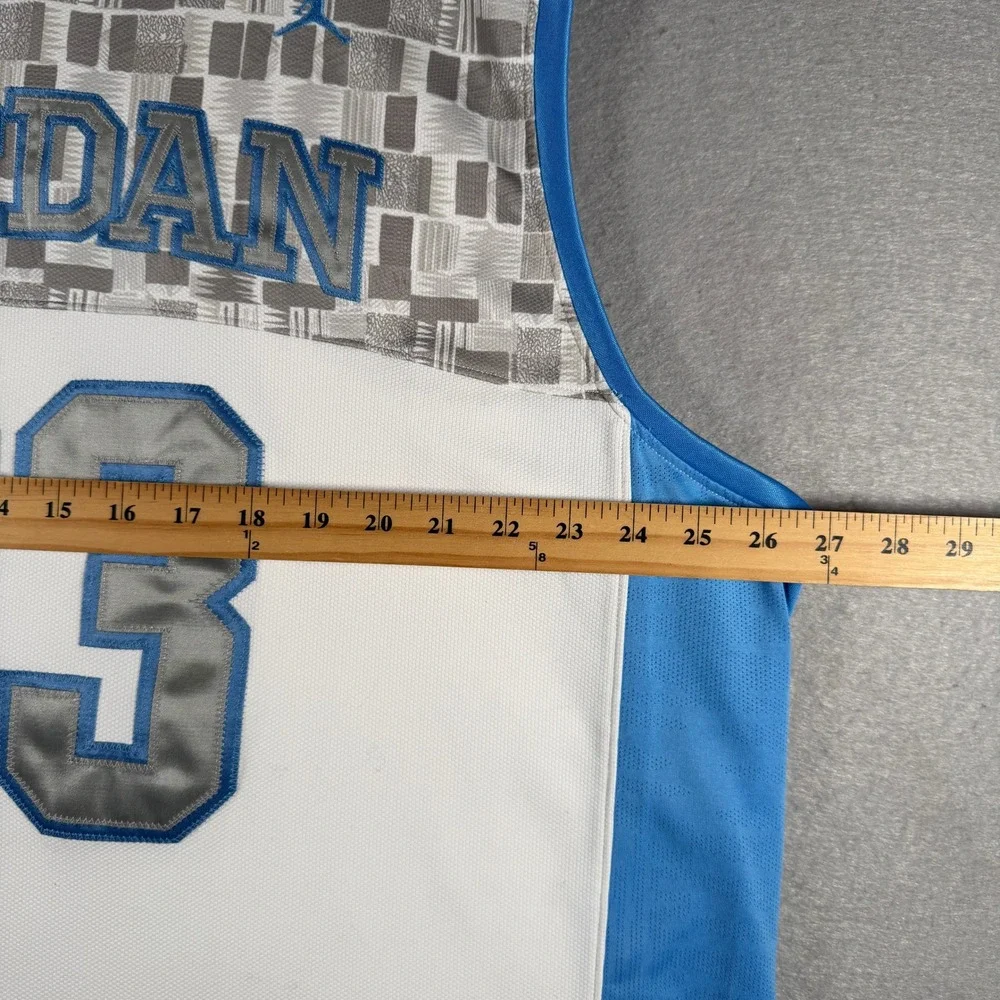 Jordan Mens XXL Blue White 23 Basketball Jersey Dri-FIT Sleeveless Mesh Top